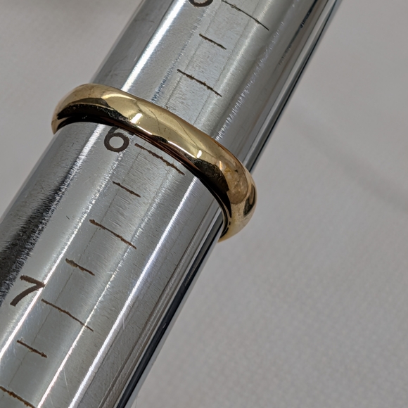 Vintage 925 Sterling Silver Ring with Blue Crystal | Rich Gold Finish | Size ~6 - Picture 15 of 16